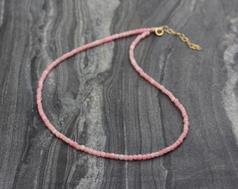 Anhydrite necklace, Ultra dainty necklace, Anhydritenecklace, dainty beaded necklace, Anhydrite choker, beaded choker