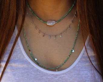 handmade turquoise Necklace: Long Boho Necklace, necklace set