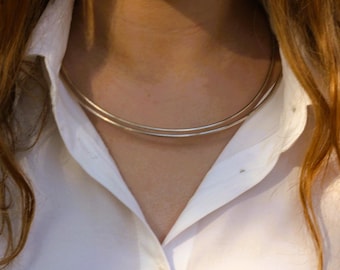 Silver Cuff Necklace, Sterling Silver Choker Necklace, wide cuff Choker, cuff Necklace, collar necklace