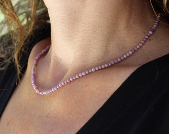 Phosphosiderite necklace, Phosphosiderite choker, beaded choker, dainty beaded necklace, dainty choker necklace, dainty necklace