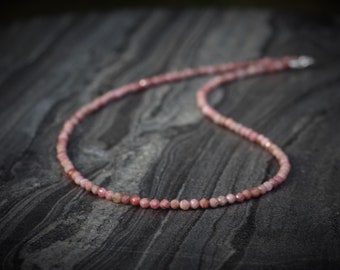 Rhodonite necklace, Beaded necklace, dainty beaded necklace, necklace set, dainty beaded necklace, rhodonite choker, beaded choker