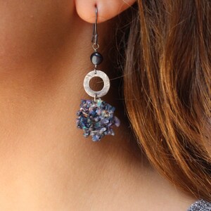 Opal earrings, Oxidized earrings, Silver earrings, Matrix opal earrings, ancient greek earrings, Dangling earrings