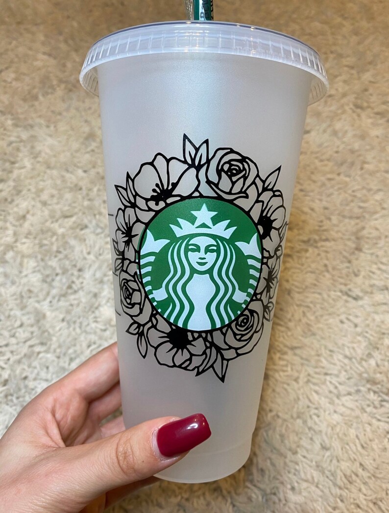 Floral Wreath Starbucks Cup