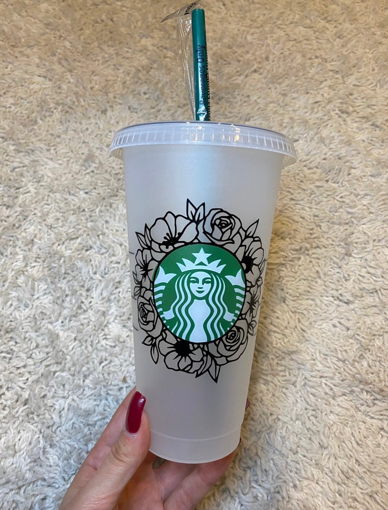 Floral Wreath Starbucks Cup