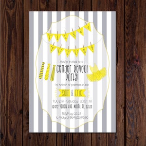 Tutus or Ties Gender Reveal Invite | Yellow & Gray Gender Reveal | Gender Neutral Invitation |  Digital Download