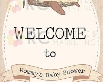 Boarding Pass Invitation | Welcome Sign | Travel Baby Shower Planes | Digital Download