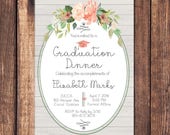 Floral Graduation Invitation Template, Graduation Dinner Invite, Class of 2026 Party Invite, Printable Grad Invitation, Editable Download