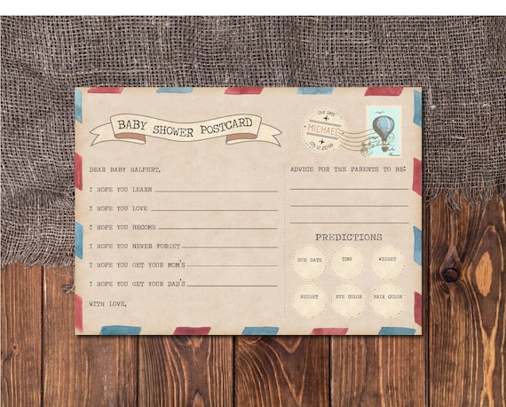 Wishes for Baby, Advice for Parents, Baby Shower Game, Printable Game