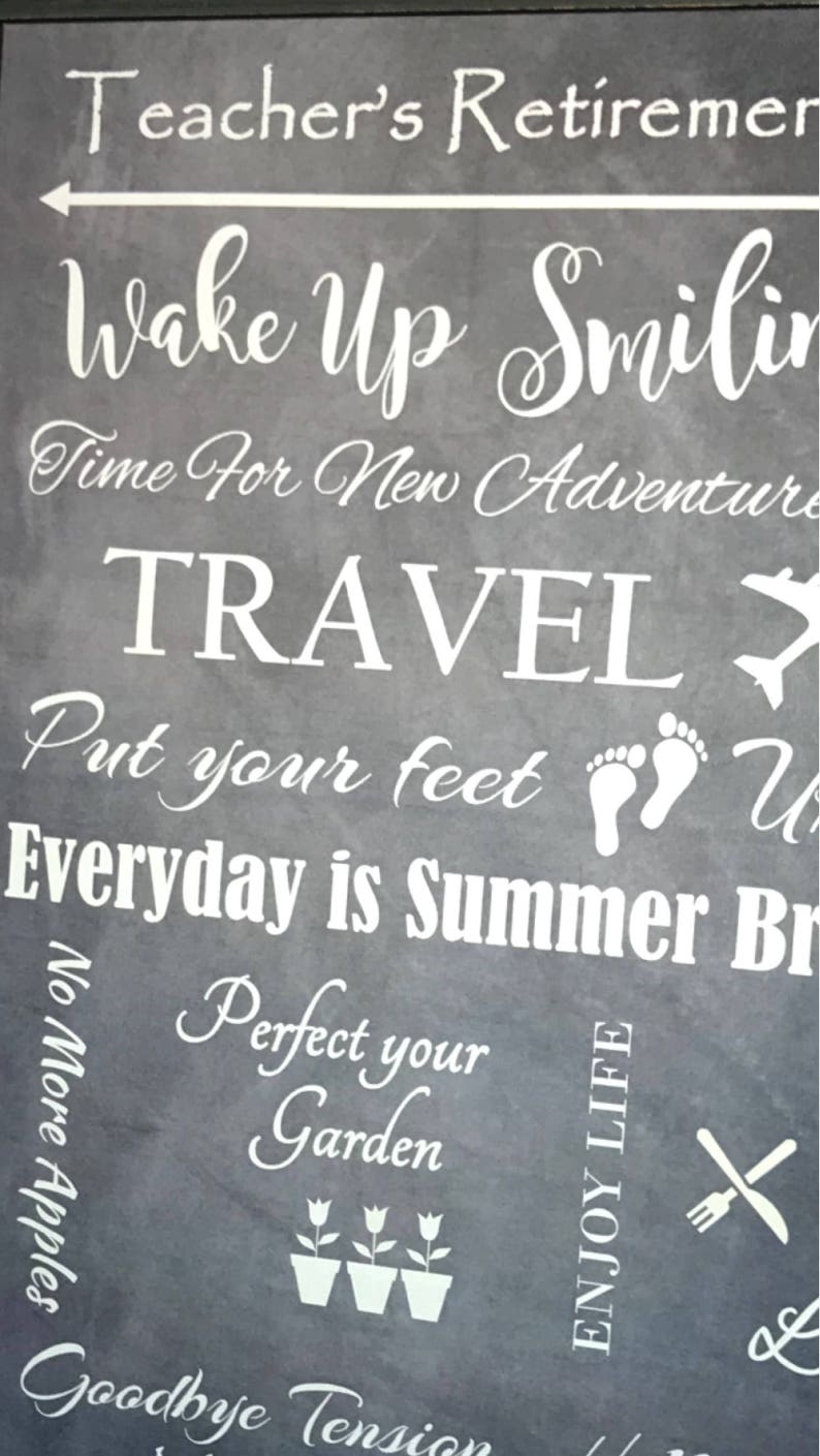 Teacher Retirement Rules Chalkboard Printable Female great Etsy