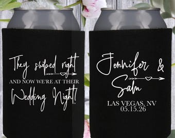 Tinder Wedding Can Coolers: "They Swiped Right", Personalized Favors