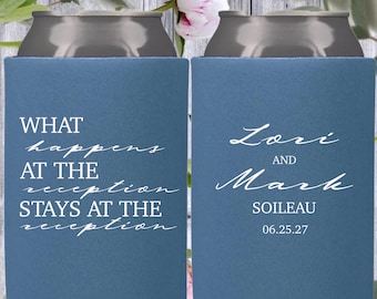Personalized Wedding Can Coolers, Reception Favors, Drink Holder