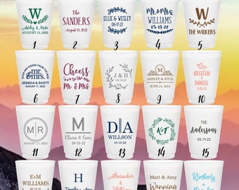 Wedding Custom Cups, Personalized Cups for Wedding -Wedding Reception Cups -Wedding Party Cups, Plastic Cups,Frosted Cups 16oz