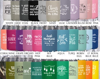 Custom Personalized Wedding Can Coolers-Bachelorette Party-Wedding Favors-Can Coolers-Can  sleeve, wedding drink holder favor, beer