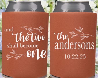 The Two Shall Become One Christian Bible Verse Wedding Can Coolers-Personalized Wedding Favors