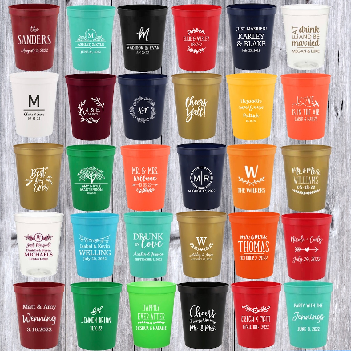 Wedding Custom Stadium Cups Personalized Cups Wedding Etsy