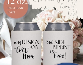 Custom Any Design Personalized Wedding Can Coolers-Bachelorette Party-Wedding Favors-Can Coolers-Can  sleeve, wedding beer holder favor