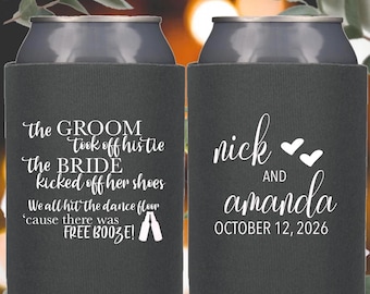 Funny Wedding Can Coolers, Personalized Party Favors
