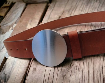 Stainless steel belt buckle, plain blank round handmade accessories, ladies belt buckle, a perfect gift for him or her. Fits 38mm belt.