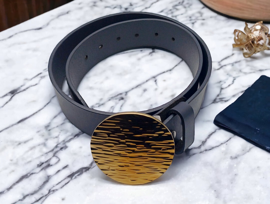 Gold Round Belt Buckle for 38mm 1.5 Inch Belt Stainless Etsy