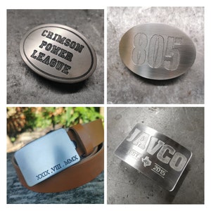 Custom belt buckle for 38mm belt, design your own, personalised buckle, handmade from stainless steel, gift for him, business logo buckle. image 6