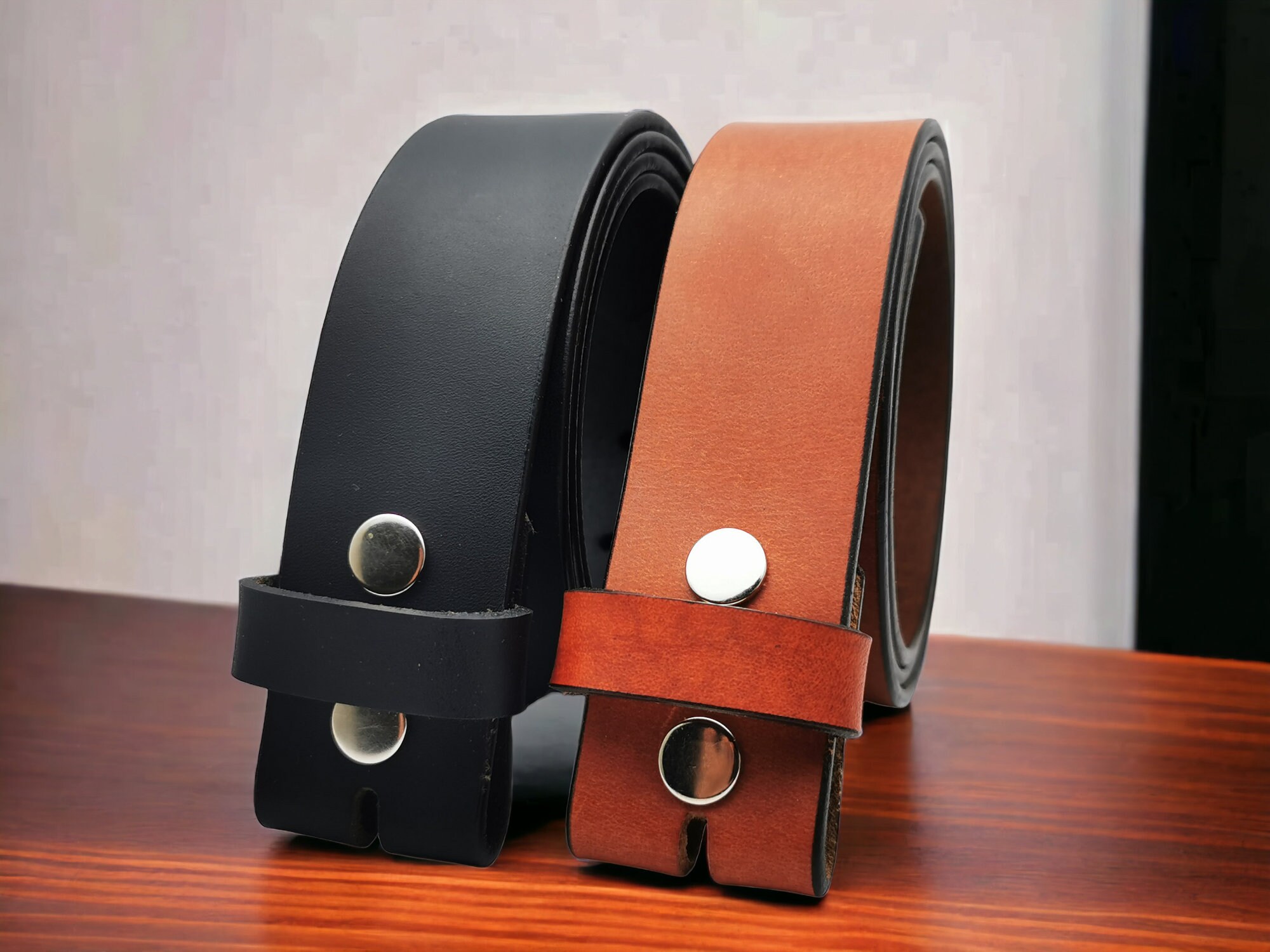 FOMAX® Men's Leather Belt Made Of Cowhide Leather, Handmade In Germany, For Men Jeans Suit, 38 Mm Wide, Length Can Be Shortened, Real Leather Black, Black - Foto 6