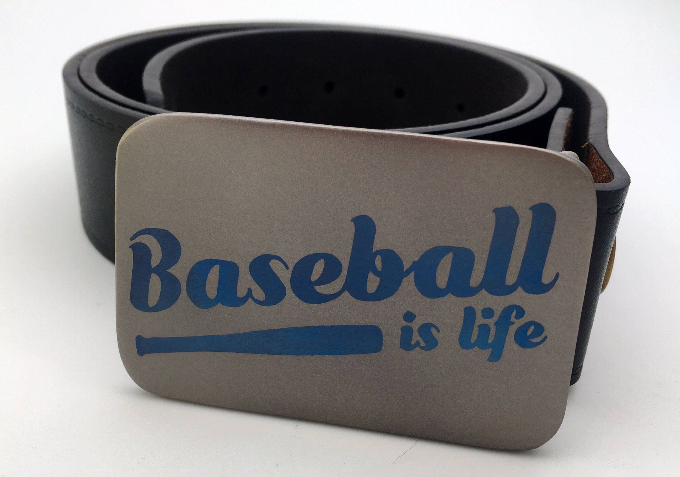 Baseball belt buckle titanium buckle anodised metal Etsy