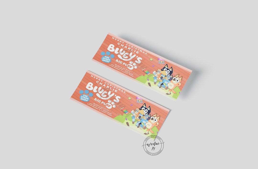 Bluey's Big Play Live on Stage 2024 2025 Gift Ticket Show/concert