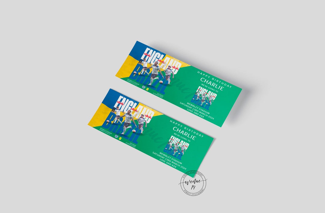 England V Brazil Wembley 2024 Football Gift Ticket Etsy