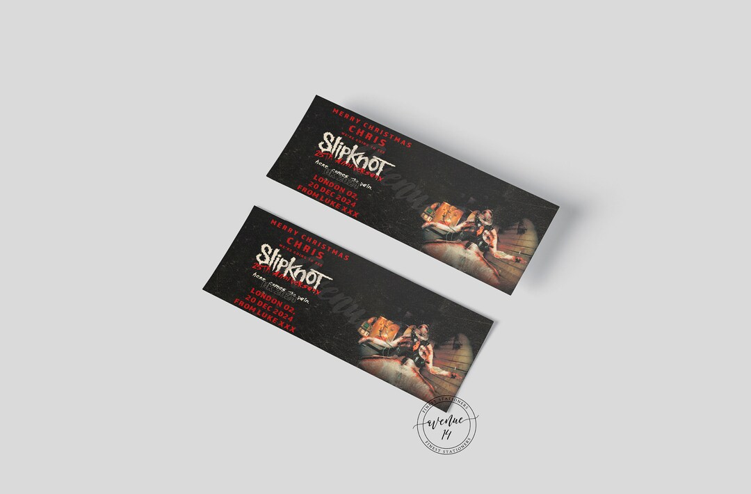 Slipknot 25th Anniversary 2025 2025 2026 Gift Ticket Show/concert