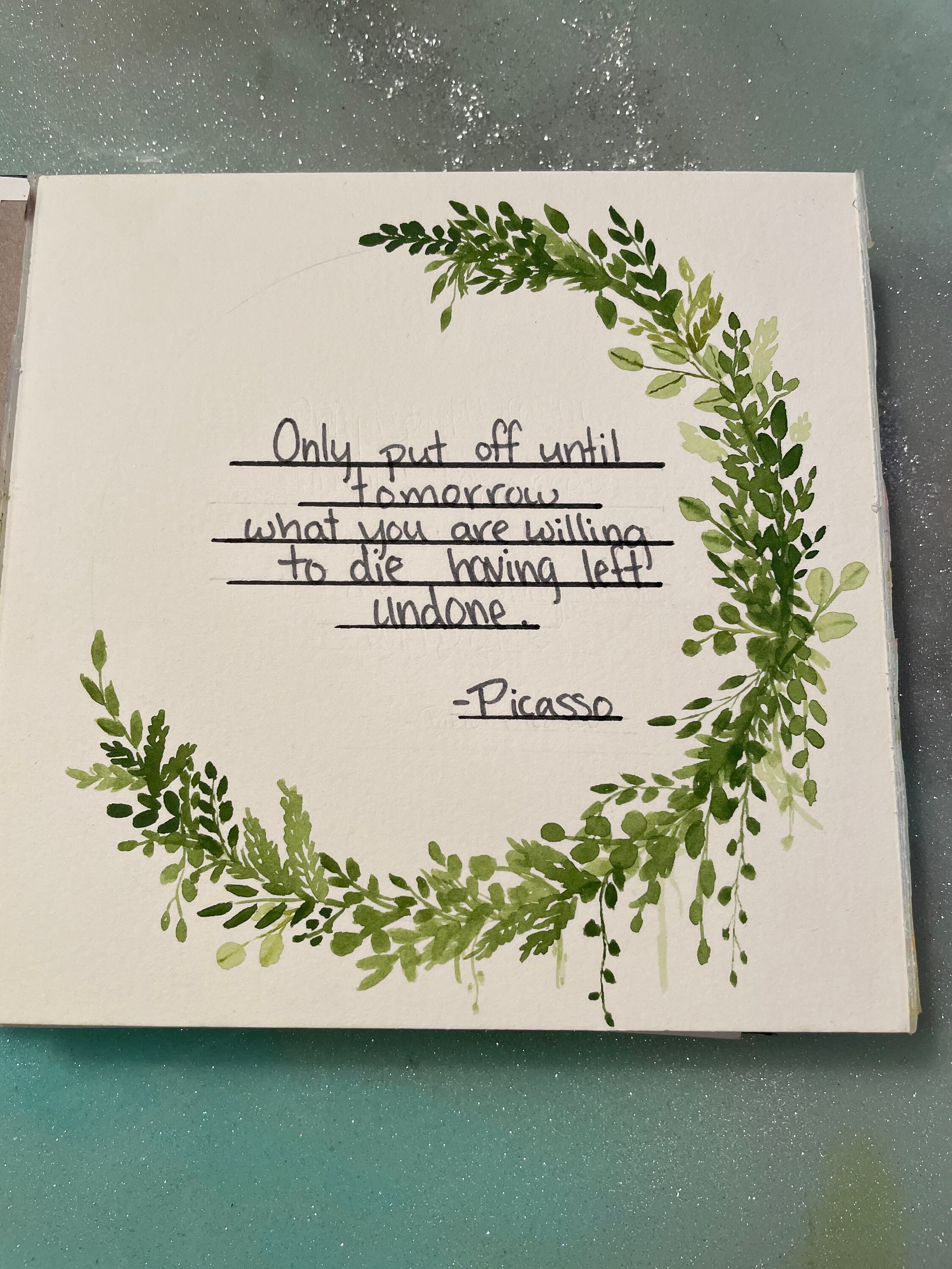 Watercolor Greenery Quote Etsy