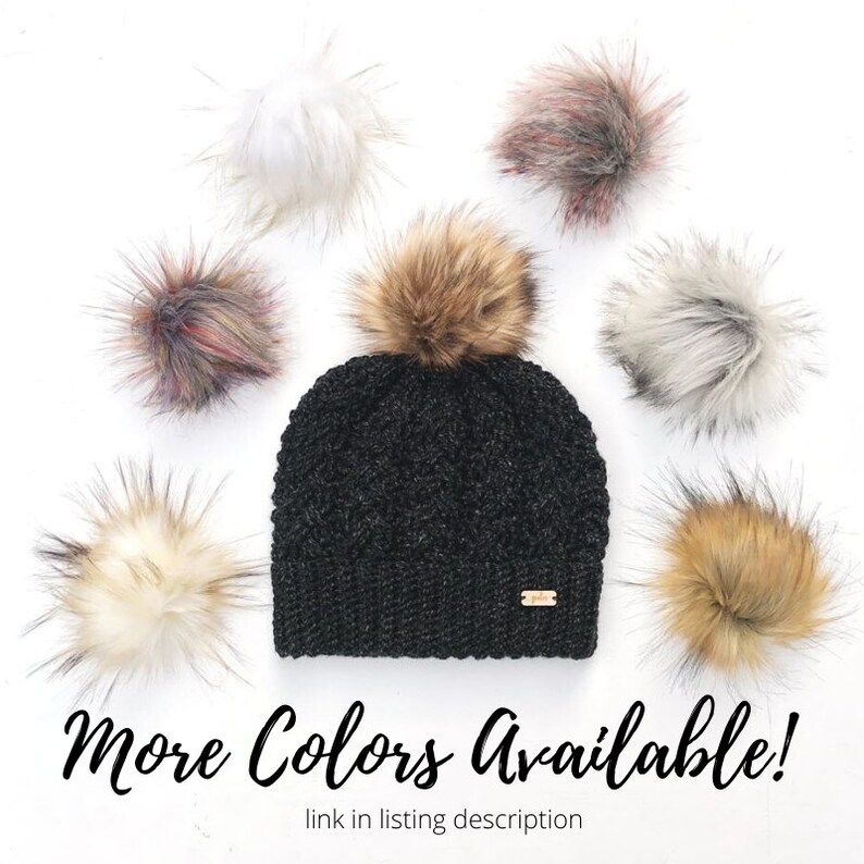 Hat Pom Fur Pom Pom Rainbow Pom Hat 