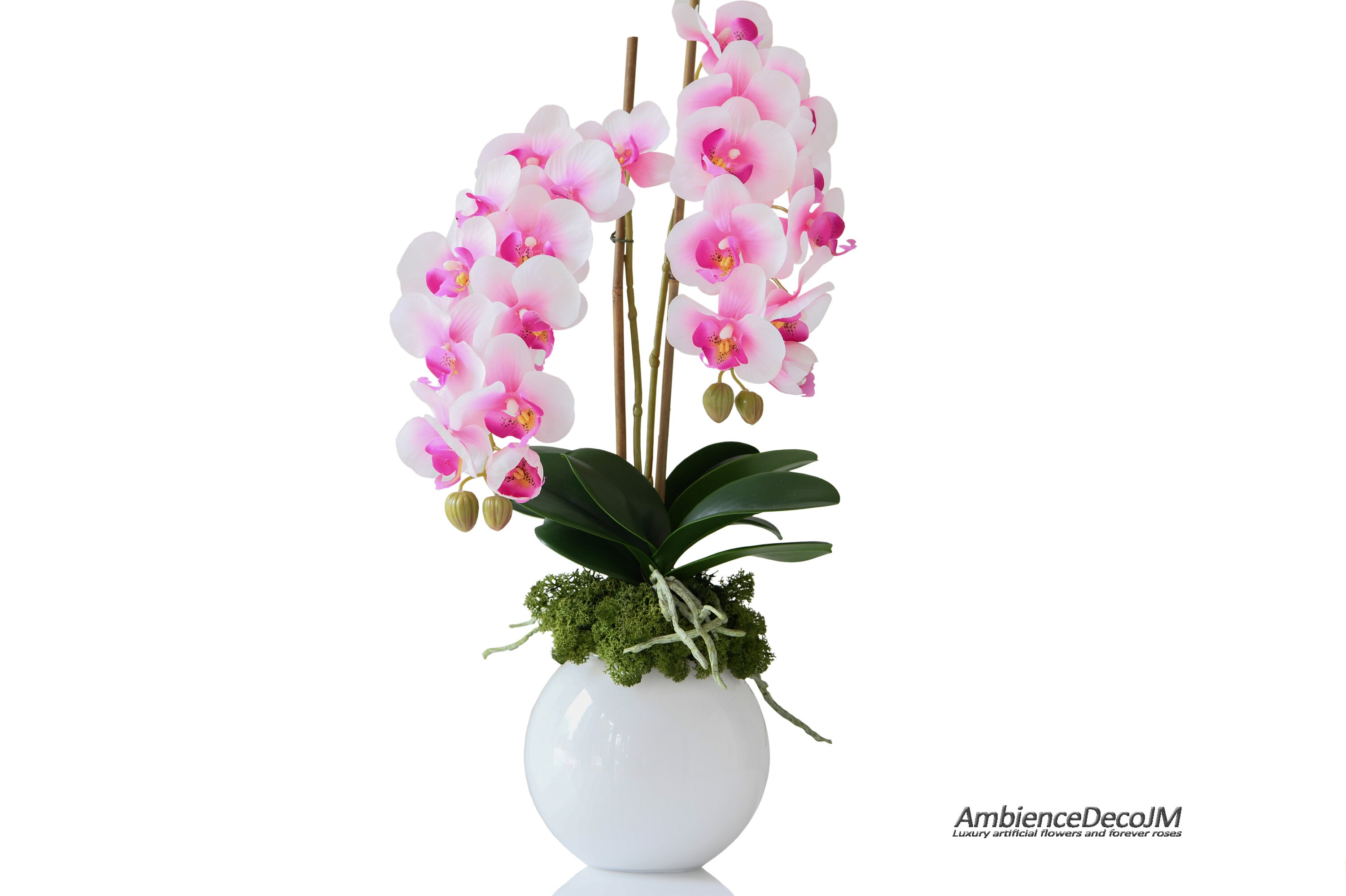 6 Farbe Künstliche Orchidee Im Topf Blumen Orchideen Phalaenopsis Pflanze Deko 