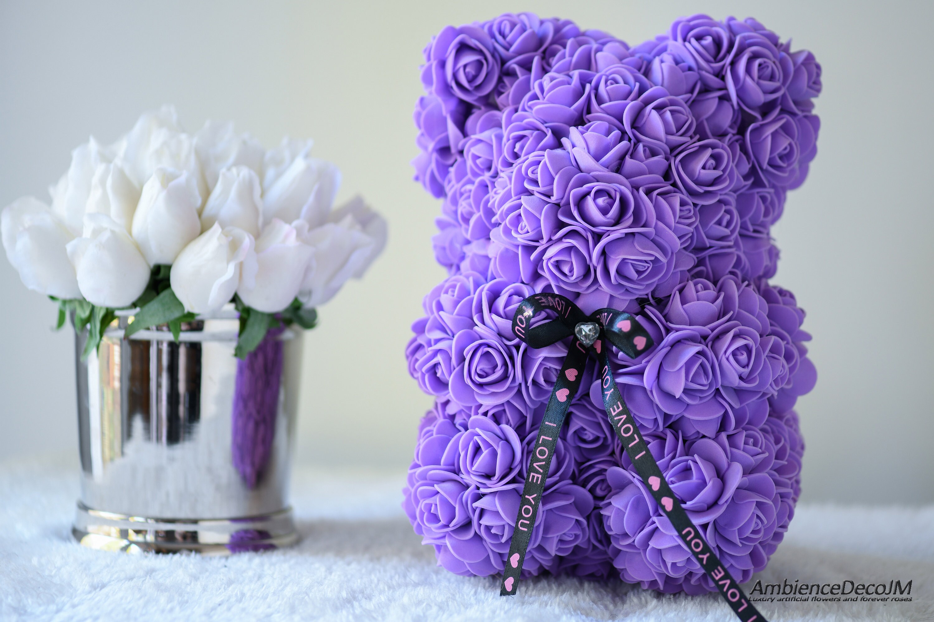 purple rose bear