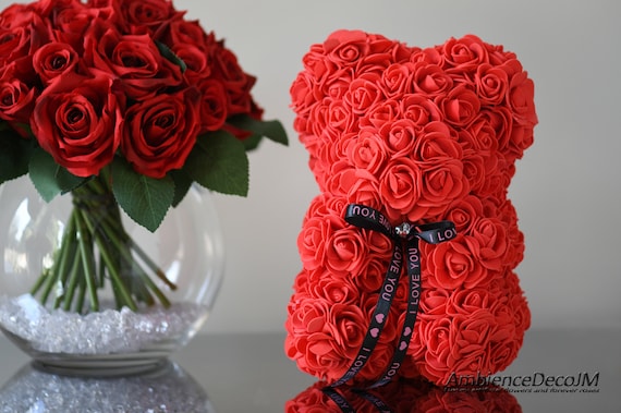 red rose teddy