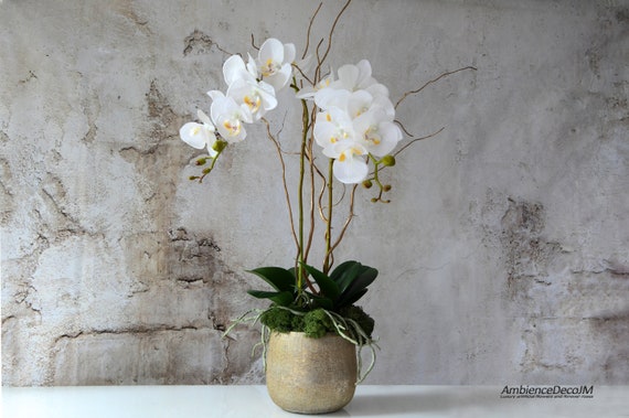 Centro de mesa de orquídea artificial Arreglo de orquídeas - Etsy España