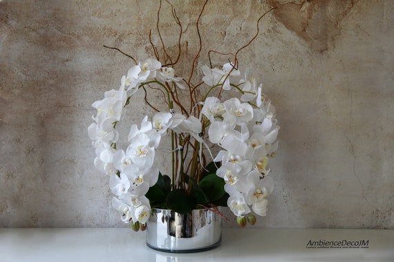 Orchidees Blanches- Arreglos Orquideas Artificiales - Arreglo de 5