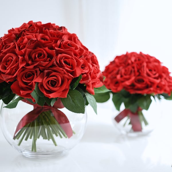 Red Rose Centerpiece Etsy