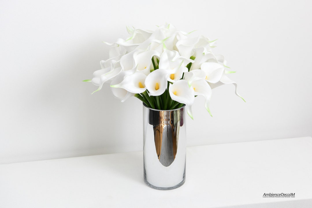 Real Touch Calla Lily Arrangement Faux Calla Lilies in a Glass Vase Etsy