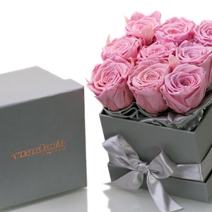 Pink Preserved Rose Box: Everlasting Floral Arrangement