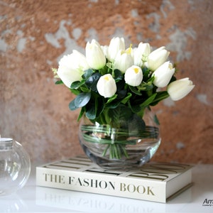 Real touch tulip arrangement -artificial tulips in a vase