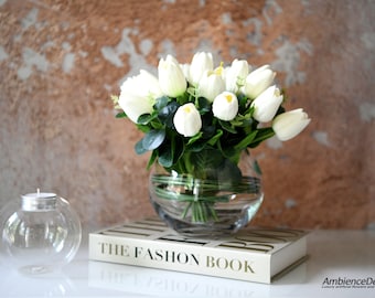 Real touch tulip arrangement -artificial tulips in a vase