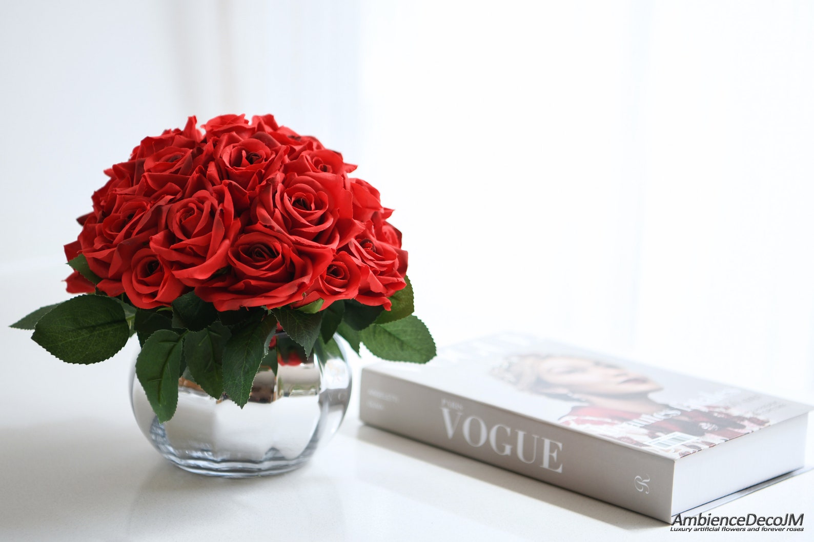 Red Flower Centerpiece / Silk Rose Arrangement /artificial Etsy