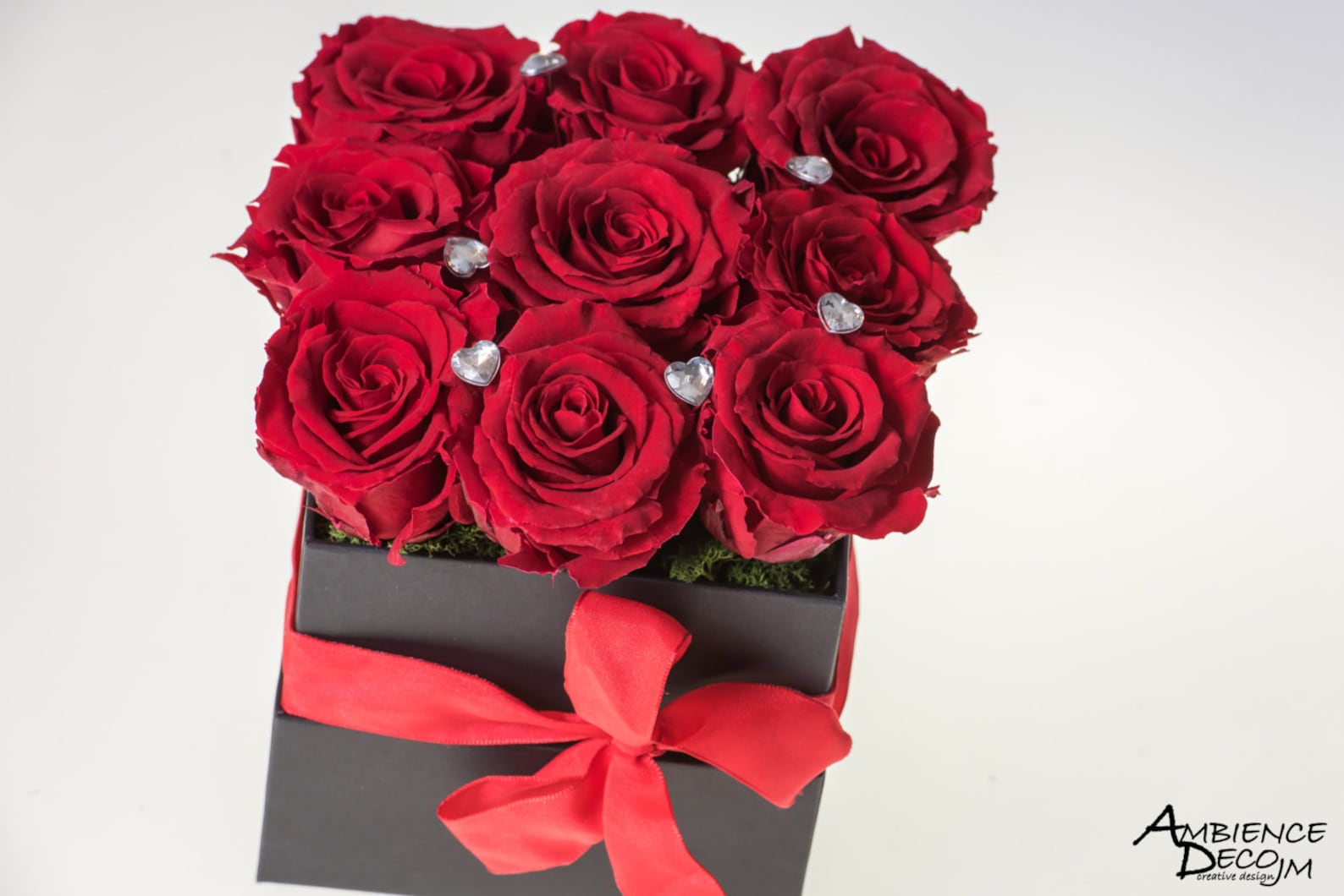 Preserved real roses flower arrangement infinity red rose box Etsy