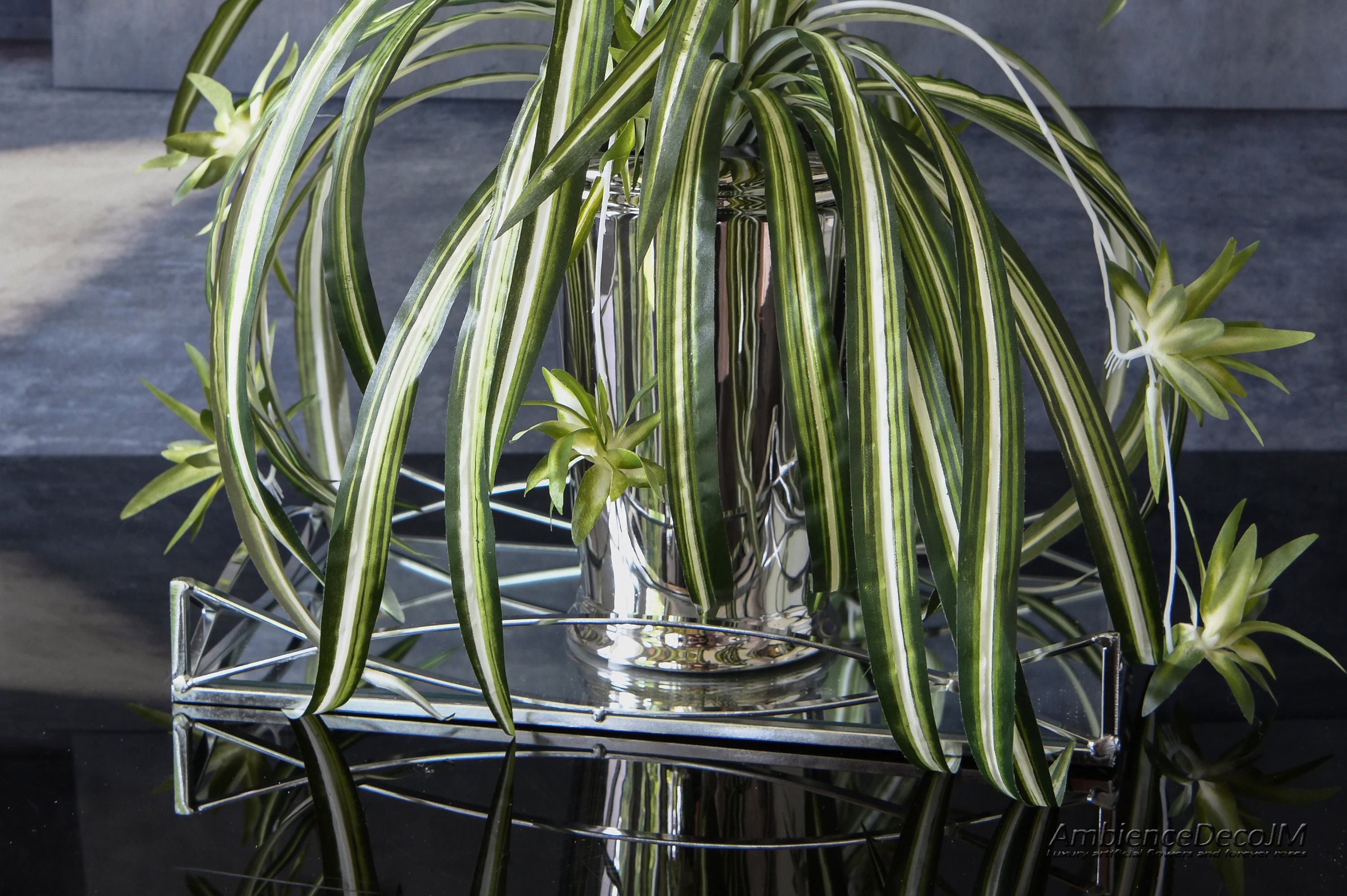 Artificial spider plant Potted spider plant Etsy