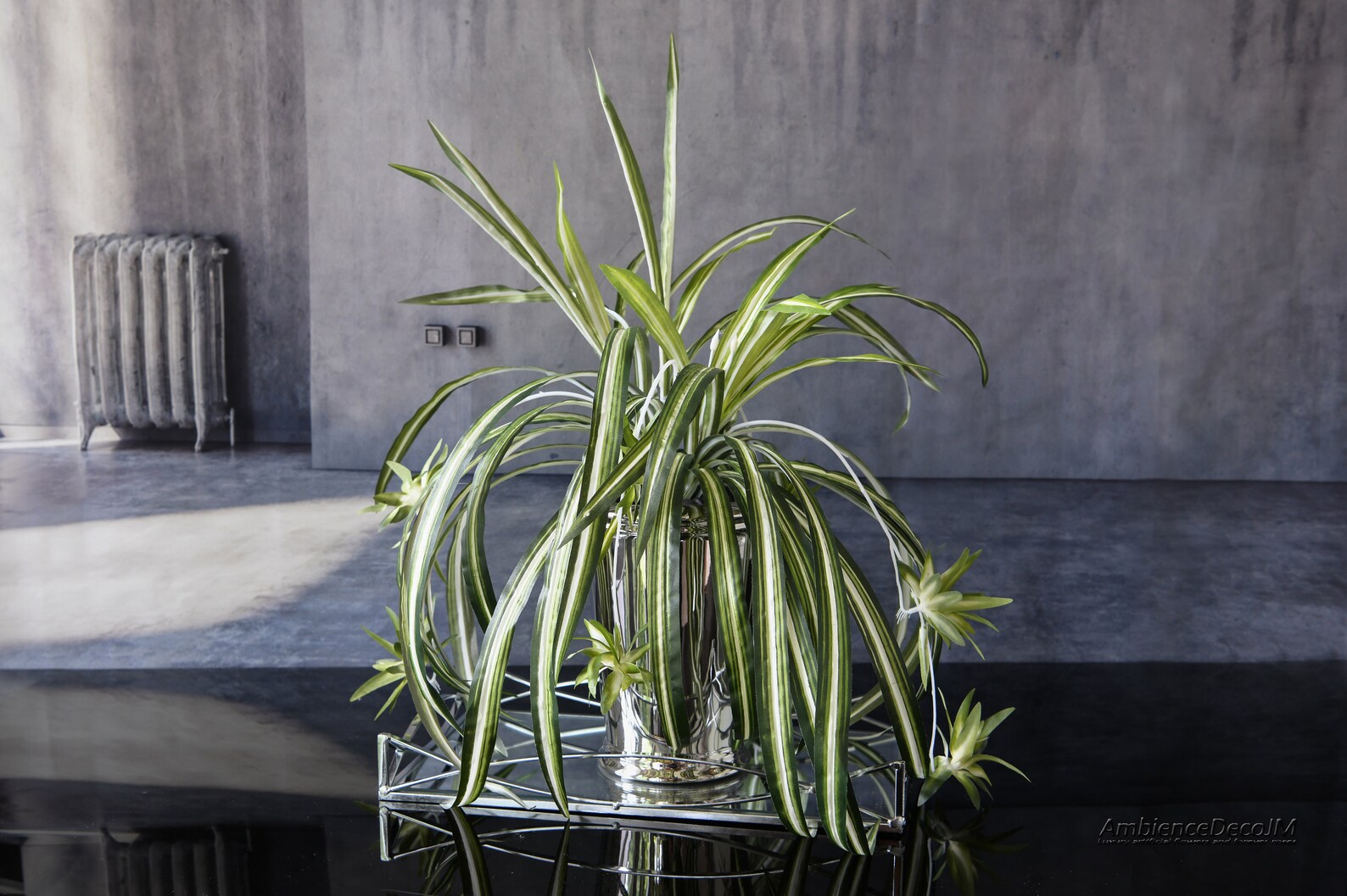 Artificial spider plant Potted spider plant Etsy