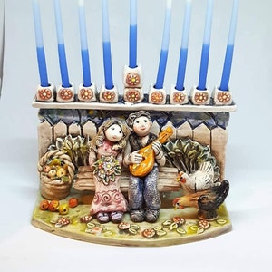 Hanukkah Menorah &quot; The date &quot;made from clay, Gift for Hanukkah.