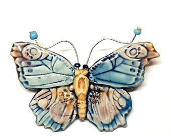 Butterfly Brooch,Butterfly Necklace, Porcelain Pin,Handmade Jewelry Insect,Gift for Butterfly Lovers, Ready To Ship