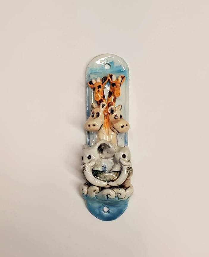 Mezyzah Noah's Ark .Ceramic mezyza.Jewish art.Jewish gift.Baby shower. Housewarming  gift.