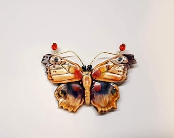 Butterfly Brooch,Butterfly Necklace, Porcelain Pin,Handmade Jewelry Insect,Gift for Butterfly Lovers, Ready To Ship