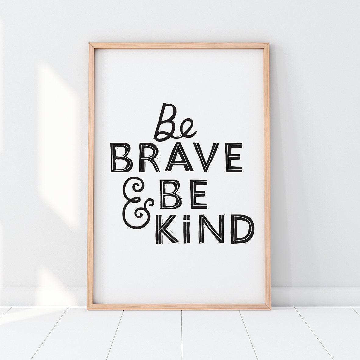Be Brave and Be Kind Print Wall Art Children's Wall - Etsy